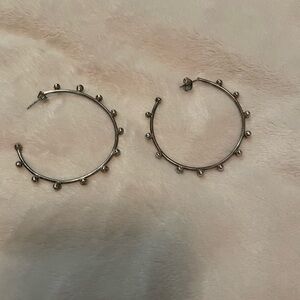 Chic sterling silver Beaded Hoop Earrings